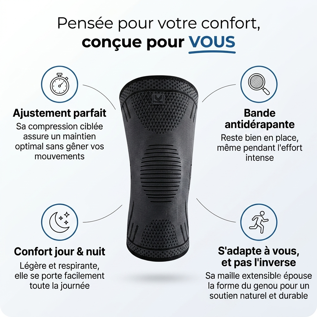 Genouillère de compression FlexoZen guide des tailles M L XL