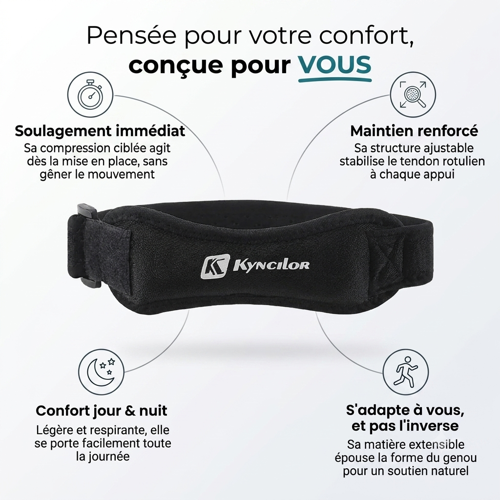 Sangle rotulienne FlexoZen fermeture velcro ajustable