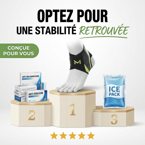 Manchon de compression cheville FlexoZen tissu respirant évacuant transpiration