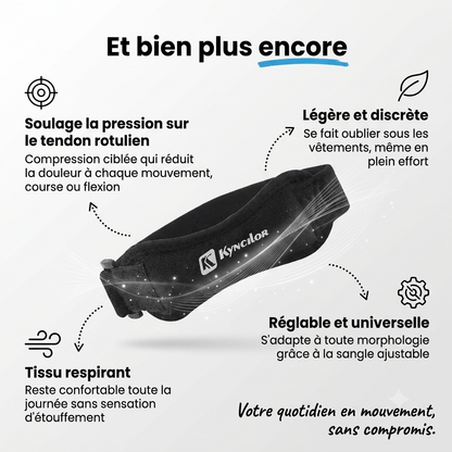 Sangle rotulienne FlexoZen portée sous un legging de sport
