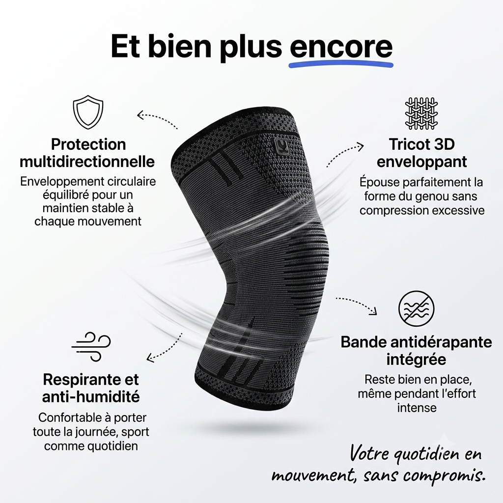 Genouillère de compression FlexoZen maintien articulaire quotidien
