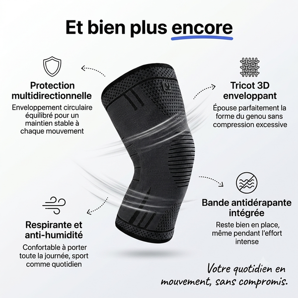 Genouillère de compression FlexoZen maintien articulaire quotidien