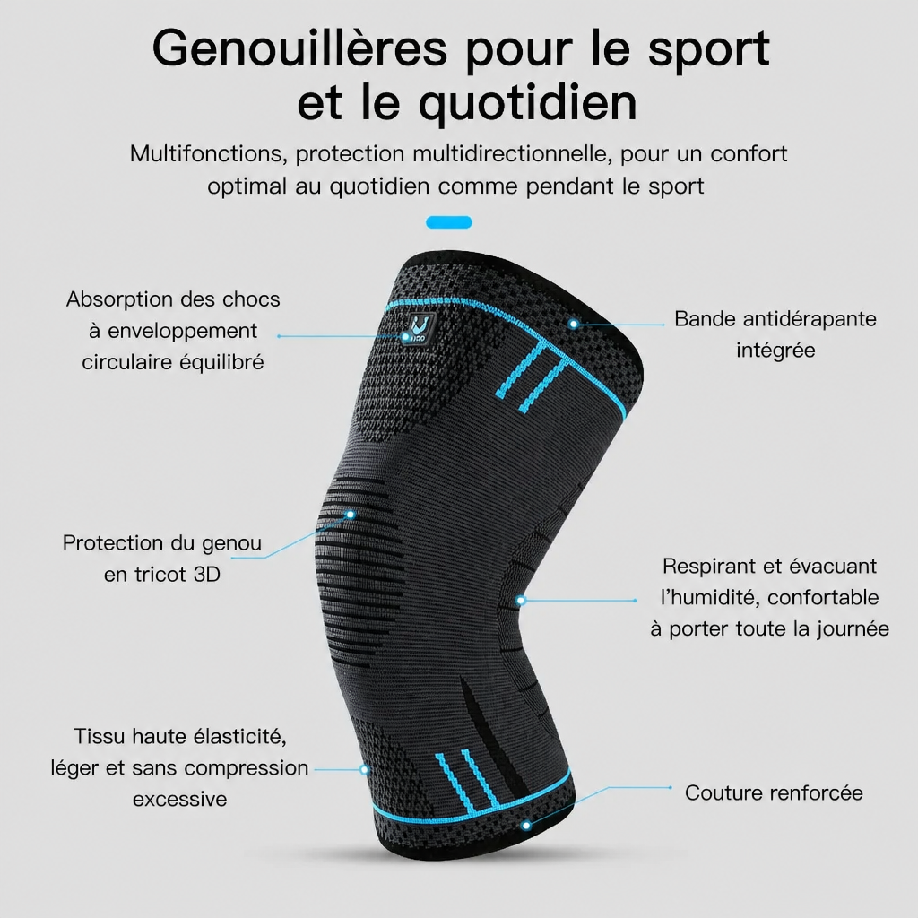 Genouillère de Compression FlexoZen — Soulagement Douleurs & Sport