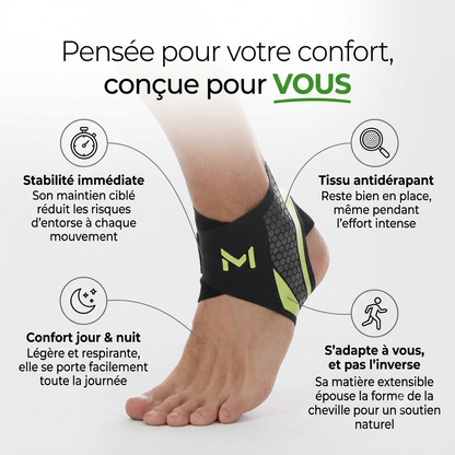 Manchon de compression cheville FlexoZen porté pendant la course à pied