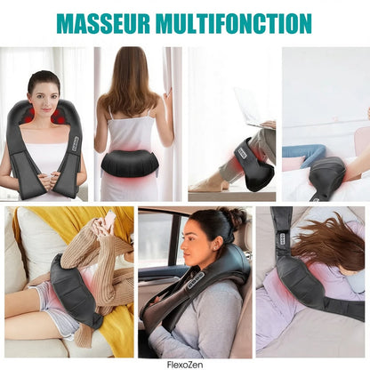 Masseur Chauffant Nuque & Épaules FlexoZen — Shiatsu Décontractant